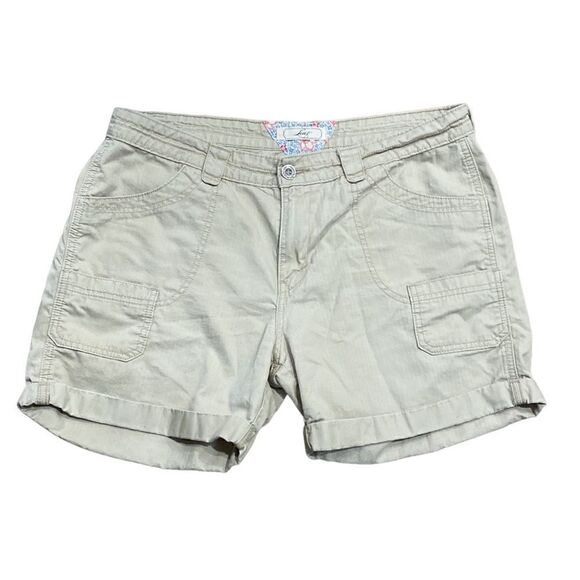 Levi’s Tan Khaki Color Rolled Hem Shorts Tonal Striped - Picture 1 of 14